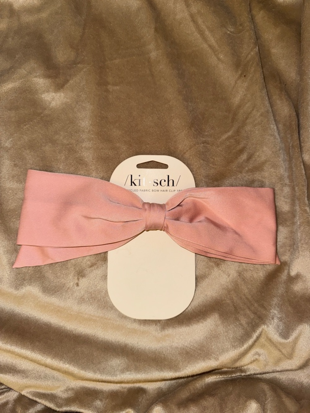 NWT - Rosewood (pale pink) Kitsch recycled fabric hair bow
